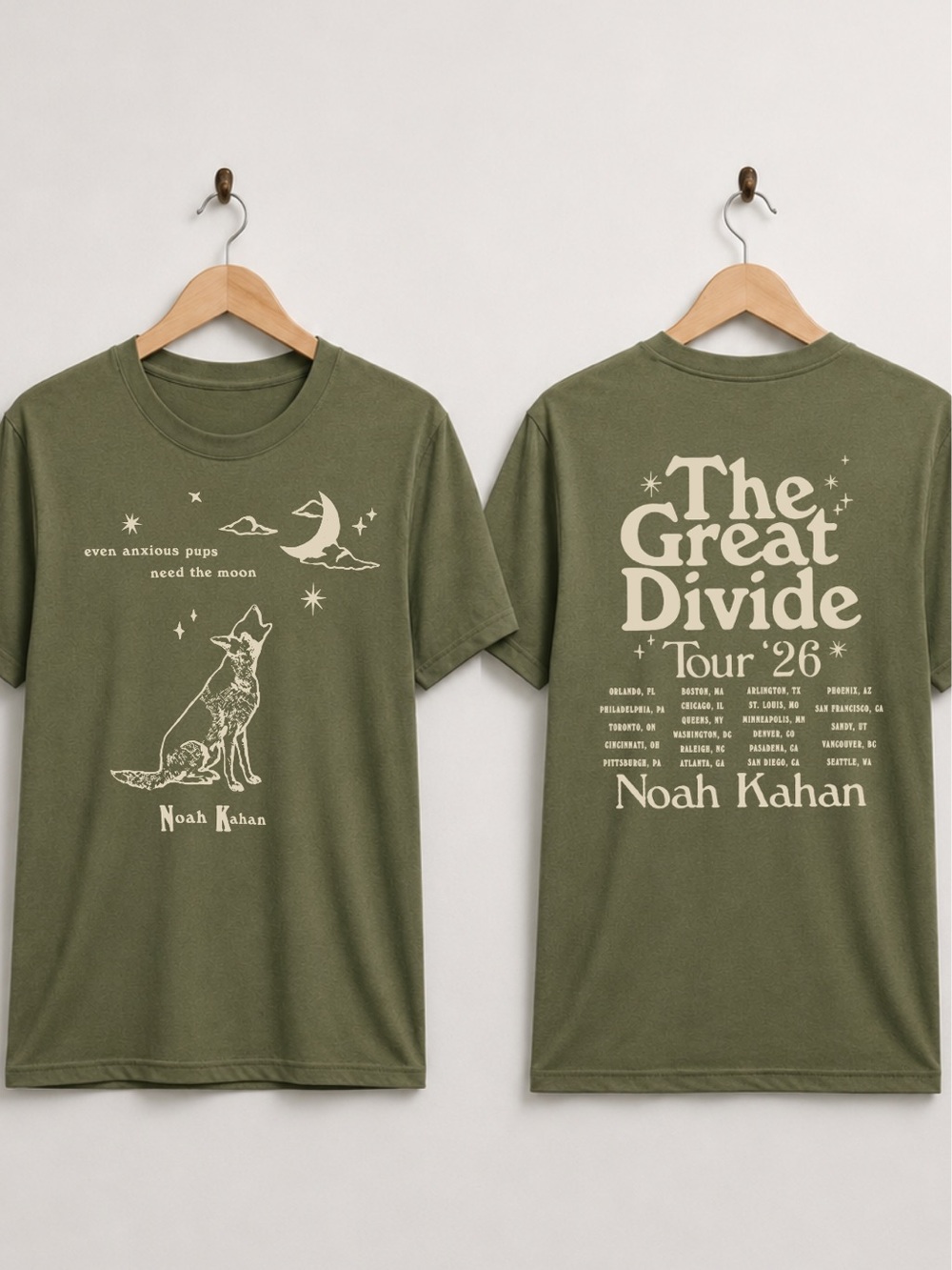 Gildan military Green "The Great Divide" Tour '26 T-Shirt